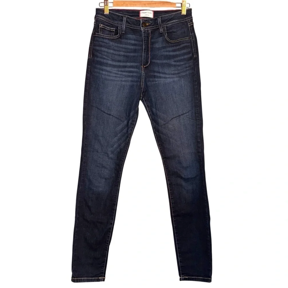 FRAN DENIM April Super High Rise Skinny Jeans Dark Wash Lifters’ Size 27 - Picture 2 of 14